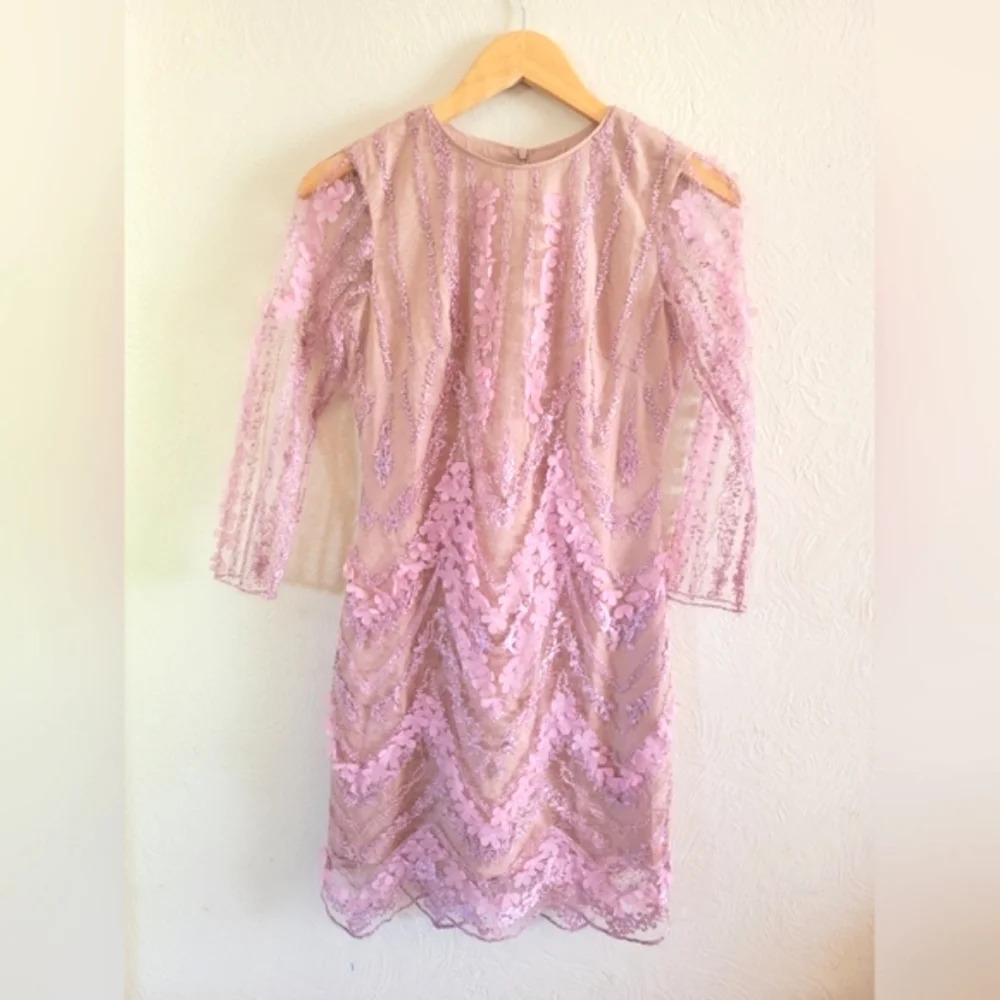 Dress the Population Pink and Purple Lace Dress